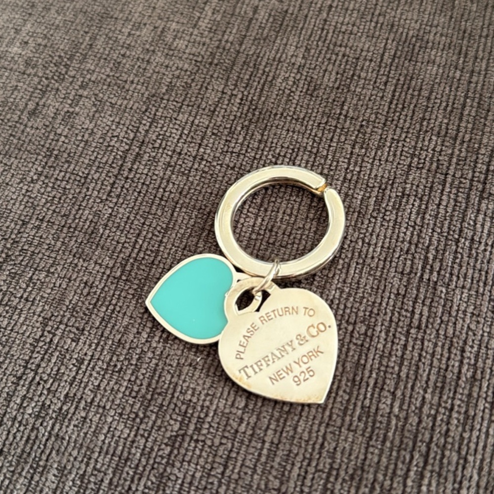 Tiffany & Co. Silver and Turquoise Heart Keyring